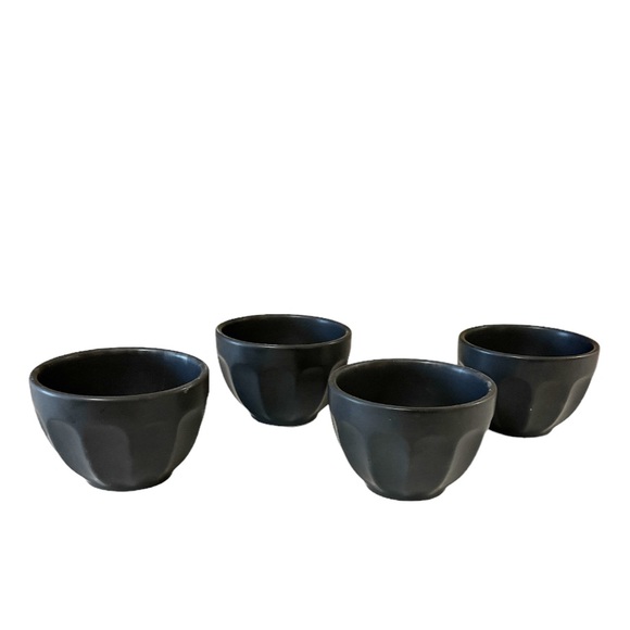 NEW Dwelling Studio BLACK MATTE Dessert Bowl Set/4 - Picture 2 of 4